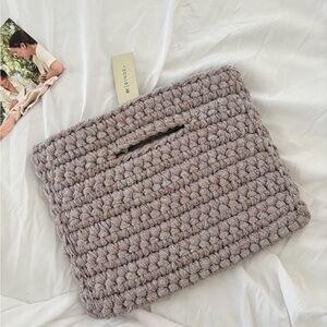 Beige Knitted Clutch f